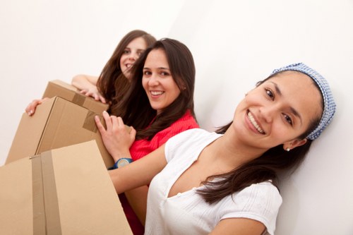 Packing materials organized for moving