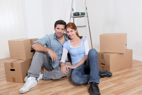Carefully packed boxes ready for a London home removal