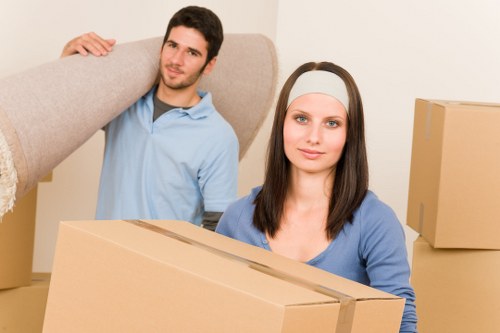 Securely packed belongings in a moving truck