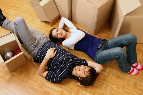 Professional movers loading a truck